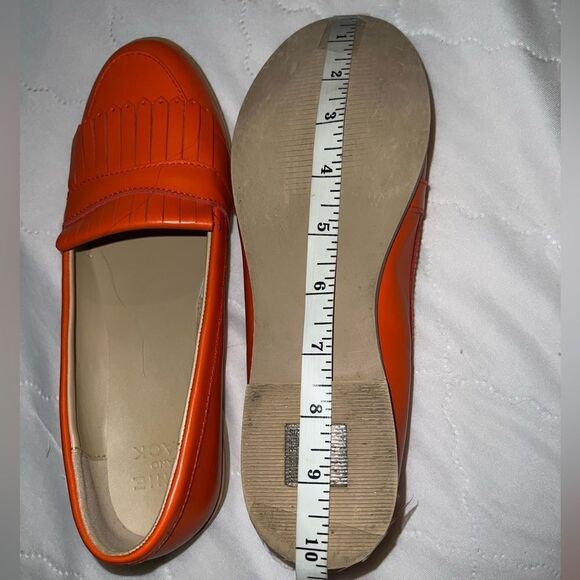 Janie and Jack orange loafers with fringe style design on top. Ntn! - Picture 9 of 11